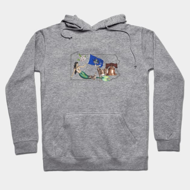 Pennsylvania Mermaid Hoodie by Elizabeth Weglein Art